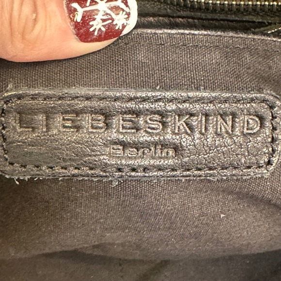 Liebeskind Berlin Black Leather Shoulder Bag Top Handle Satchel Bag - Picture 9 of 16